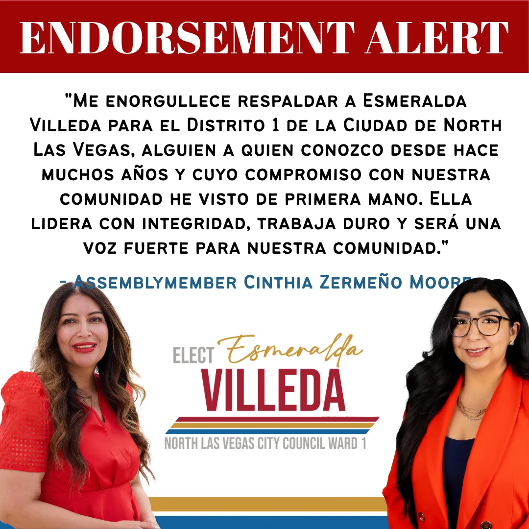 La asambleísta Cinthia Zermeño Moore respalda a Esmeralda Villeda para el Concejo Municipal de North Las Vegas, Distrito 1