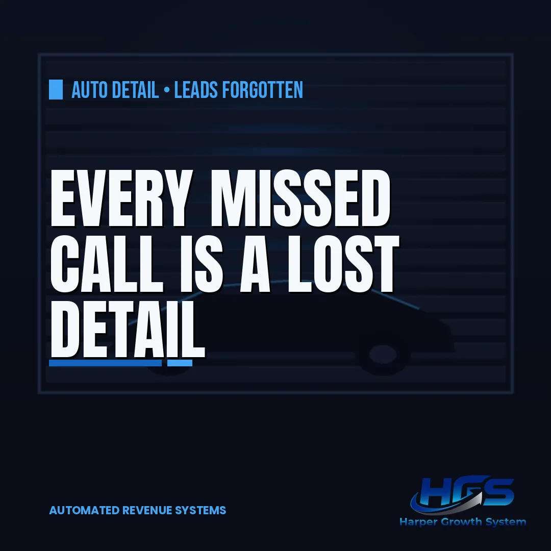 Missed-call text-back for auto detailing shops automatically texting a customer after a missed phone call to recover the lead