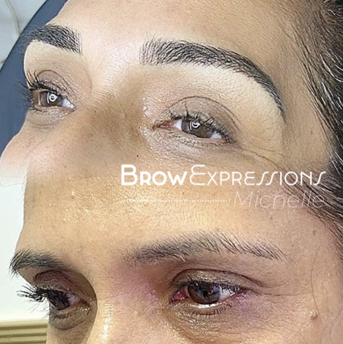 Enhanced eyebrow symmetry with microblading in Long Beach, CA.