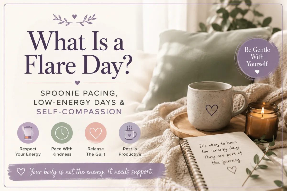 What Is a Flare Day? Spoonie Pacing, Low-Energy Days & Self-Compassion