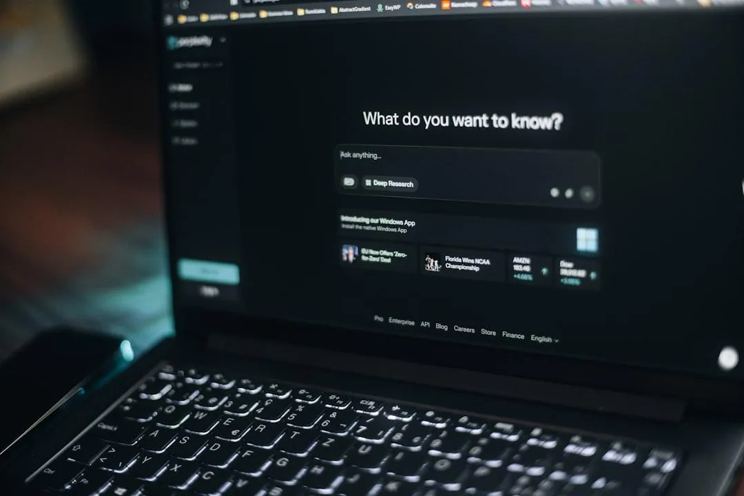 Image of a computer with an AI tool prompt screen open in the browser