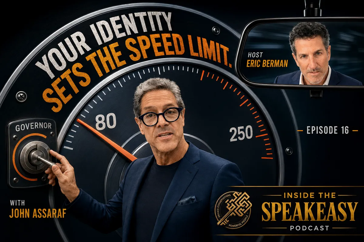 John Assaraf discussing how to upgrade your identity and rewire your brain for success on the Speakeasy Podcast