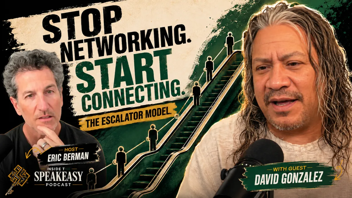David Gonzalez discussing his curated think tank model on the Speakeasy Podcast