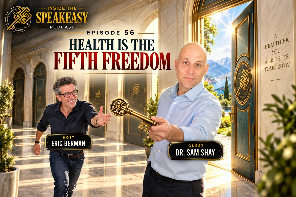 Dr. Sam Shay discussing functional lab testing and health as the fifth freedom on the Speakeasy Podcast
