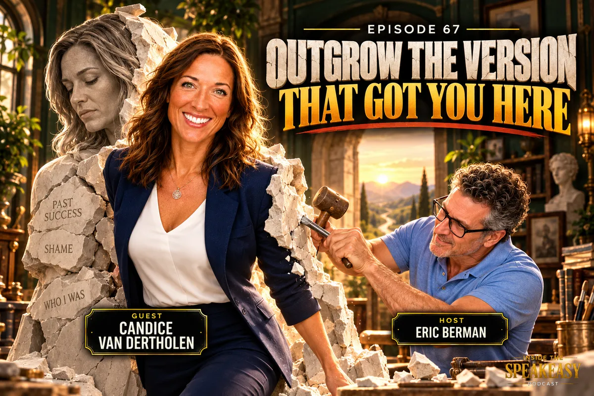 Candice Van Dertholen discussing energy healing and the blocks that success creates on the Speakeasy Podcast