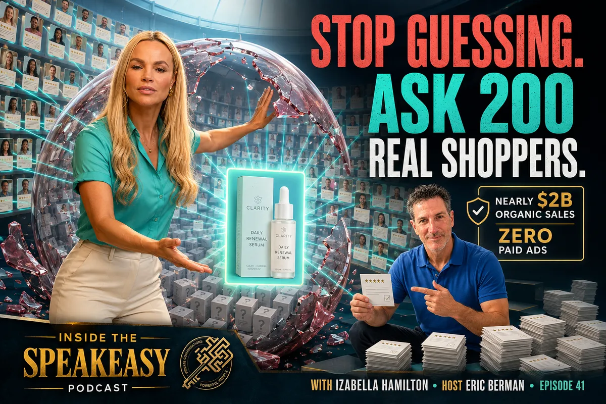 Izabela Hamilton discussing shopper feedback, customer avatars, and organic Amazon growth on the Speakeasy Podcast