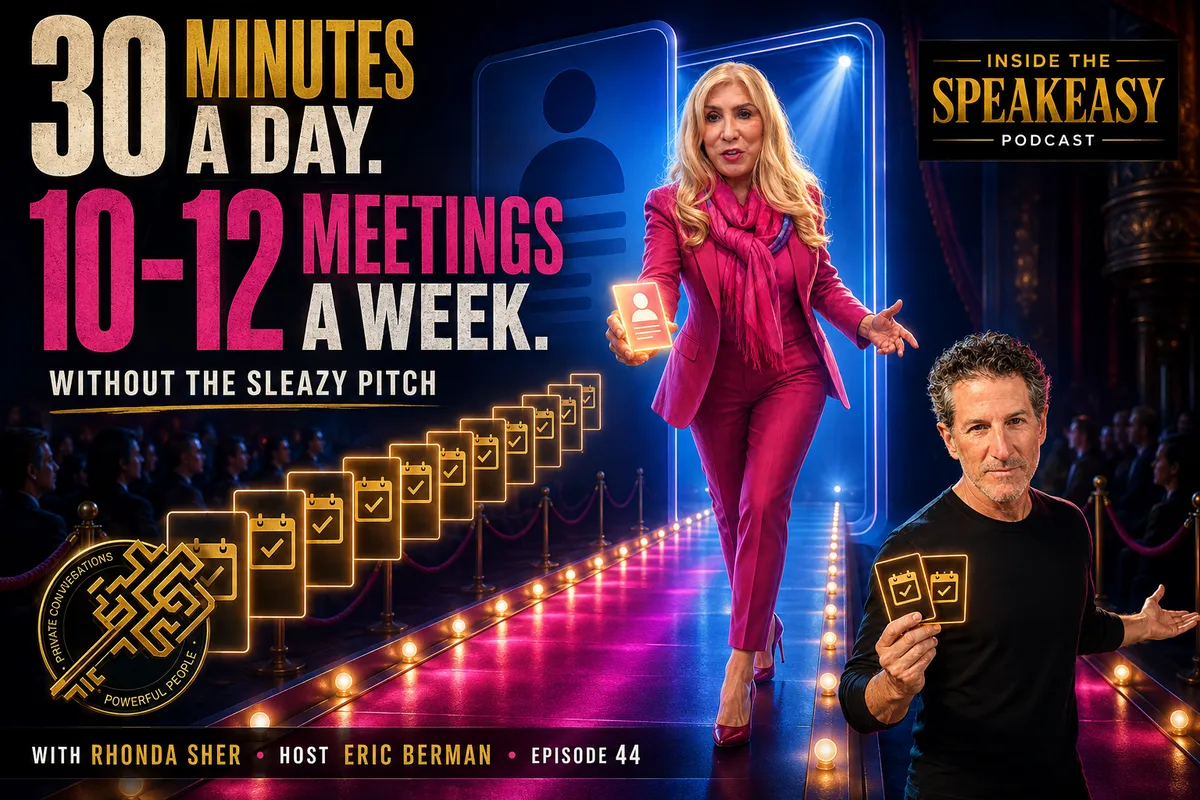 Rhonda Sher discussing LinkedIn profile and outreach strategy on the Speakeasy Podcast