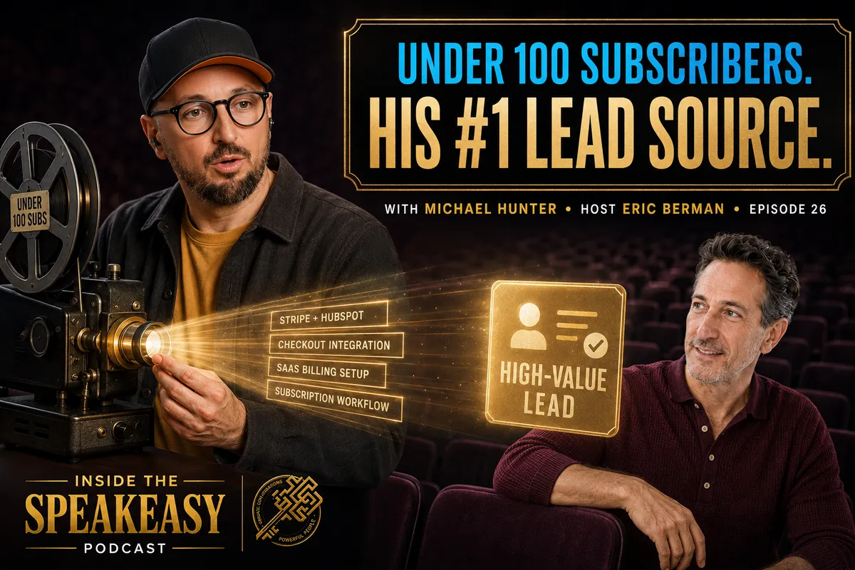 Michael Hunter discussing how he built Spiffy from his agency and grew PersonalBrand.com on the Speakeasy Podcast