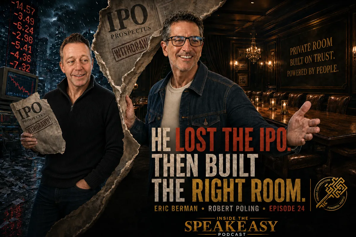 Eric Berman sharing the origin story of Speakeasy Mastermind with Robert Poling on the Speakeasy Podcast