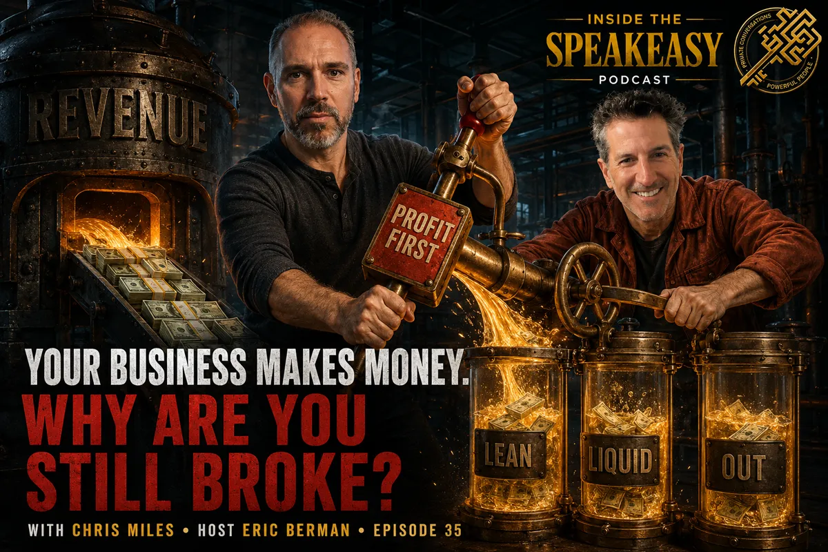 Chris Miles discussing cash flow, liquidity, and passive income strategies for entrepreneurs on the Speakeasy Podcast