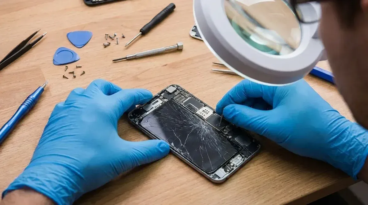 iPhone screen repair at the bench