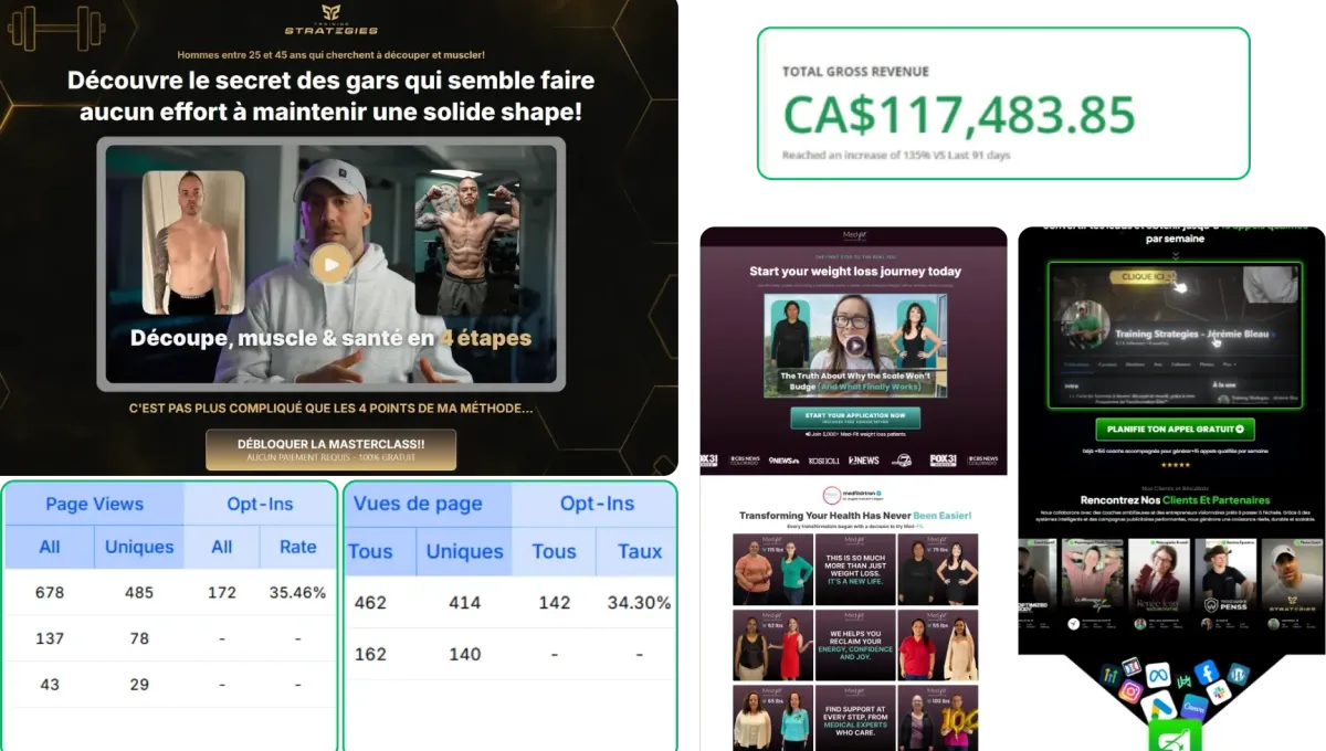 Création de funnels et landing pages optimisées pour conversion et génération de leads qualifiés