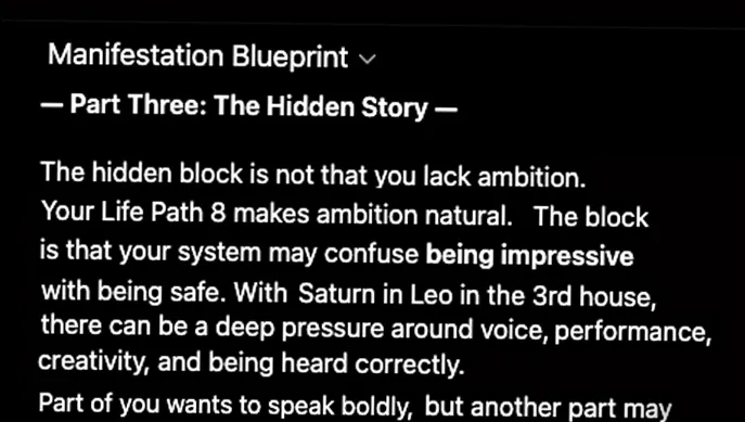 the manifestation blueprint in action