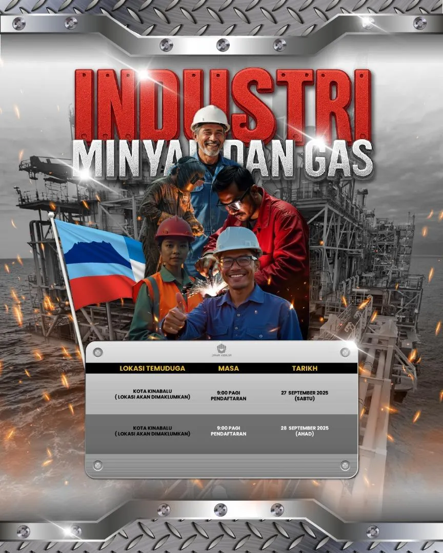 Poster Event Industri Minyak & Gas Sabah – Kota Kinabalu, 27–28 September 2025, 9:00 pagi pendaftaran