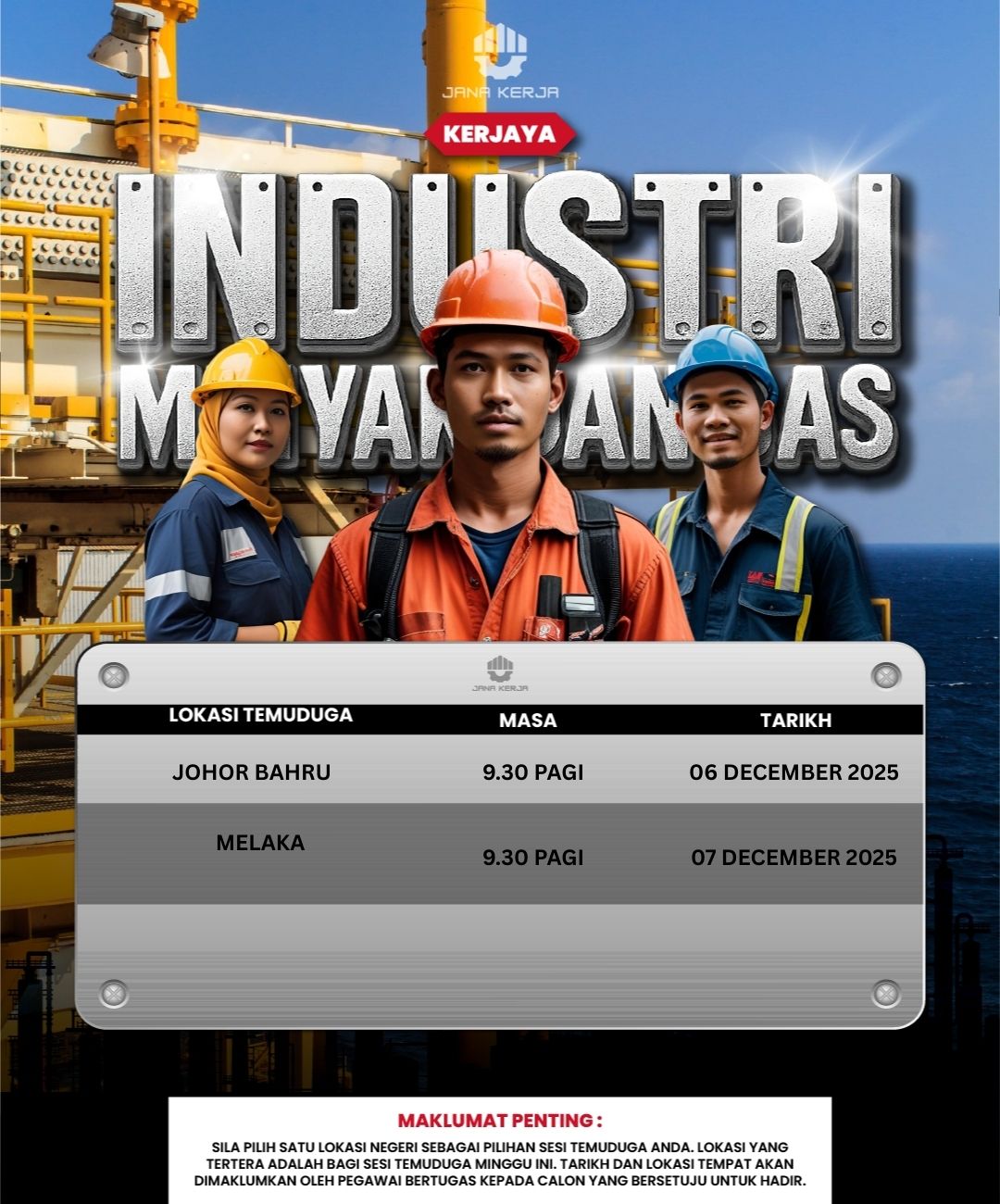 Tenaga pengajar Jana Kerja Malaysia sedang memberi taklimat keselamatan industri Oil & Gas.