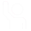 A user icon raising his hand up
