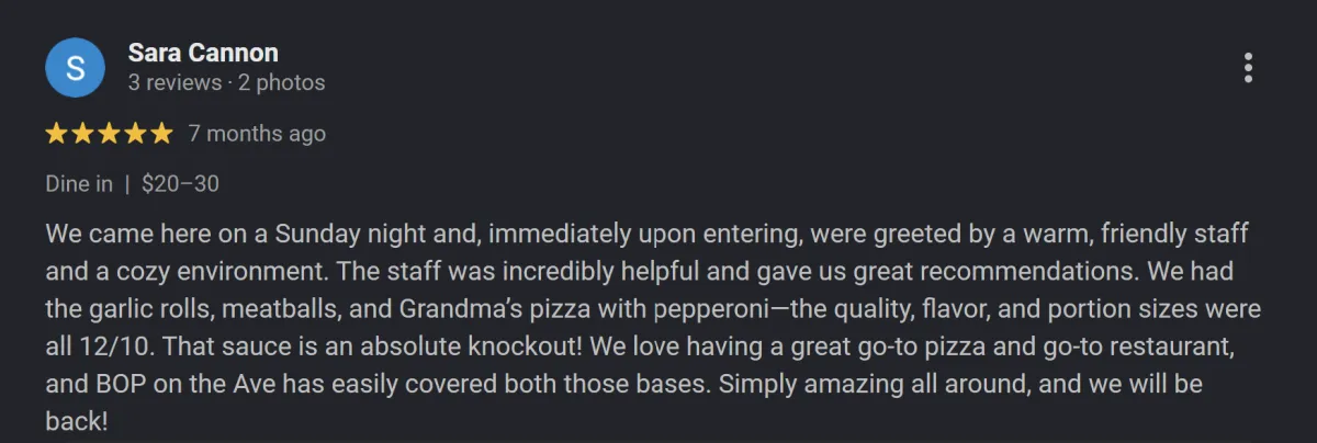 Customer Review Brick Oven