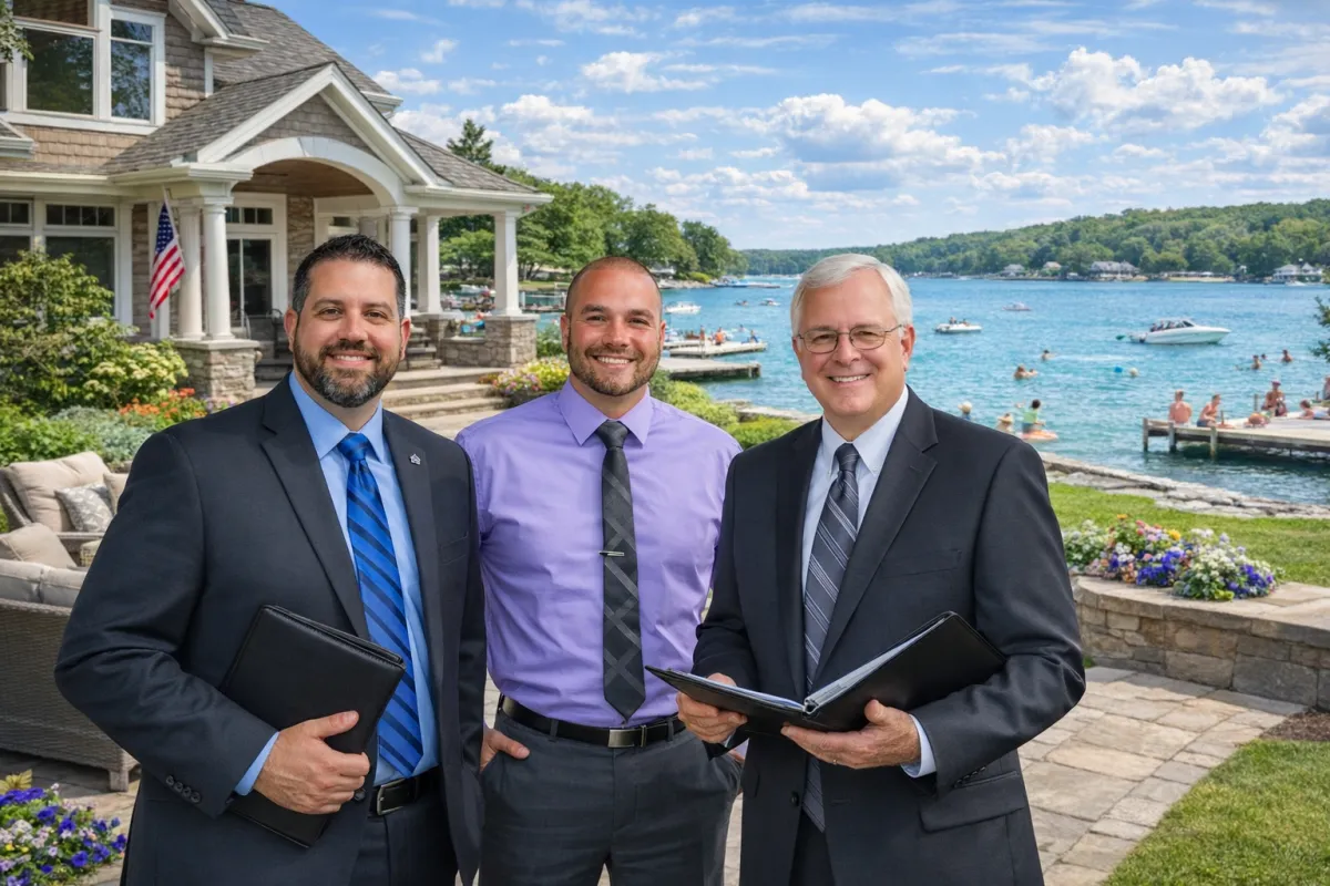Justin Lennon and John R Pappas preparing to list a home on Gull Lake, Richland/Augusta MI Lakefront real estate specialist