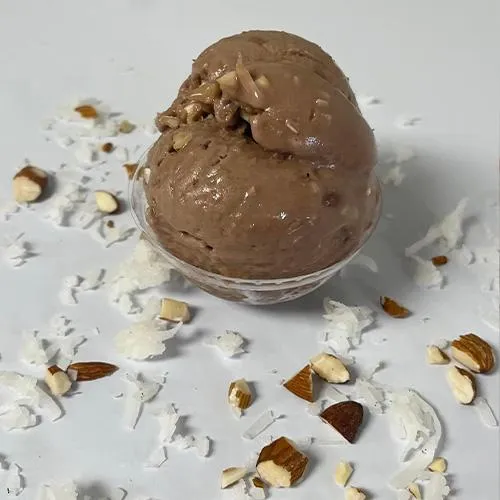 Treat yourself to dairy-free ice cream at The Green Cow Creamery - Almond Joy