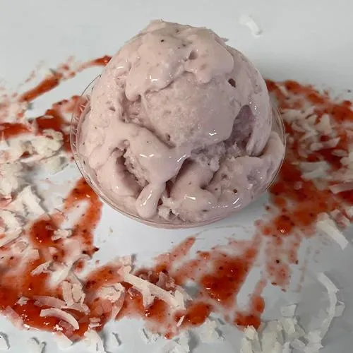 Treat yourself to dairy-free ice cream at The Green Cow Creamery - Strawberry Coconut