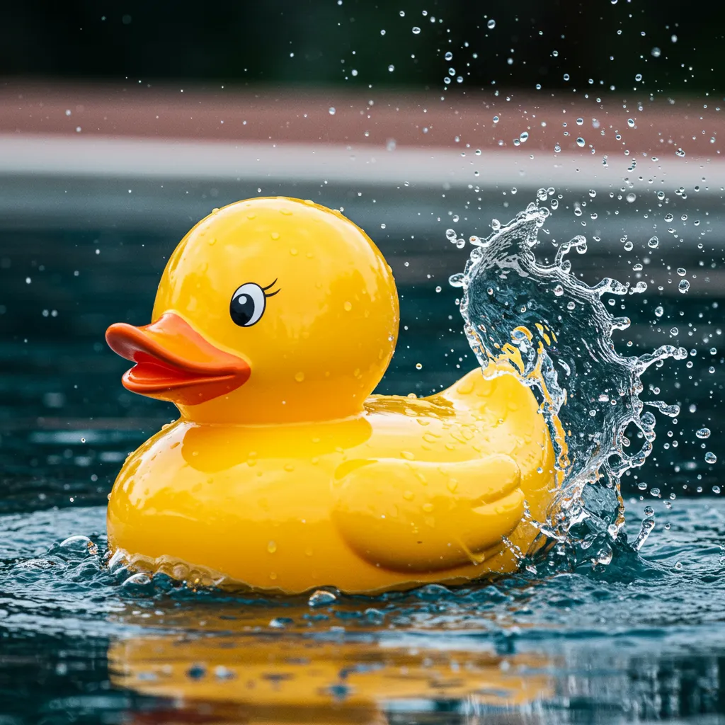 A duck floating on top of a body of water