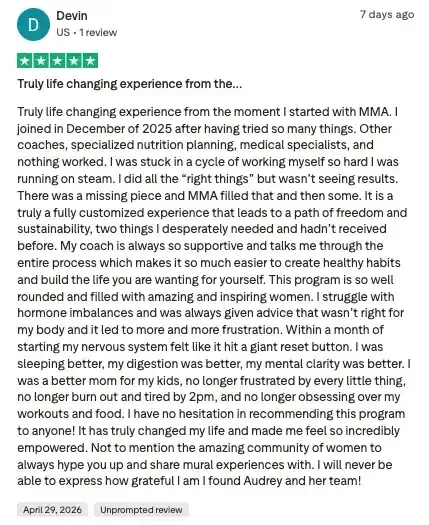 Verified client Google review screenshot