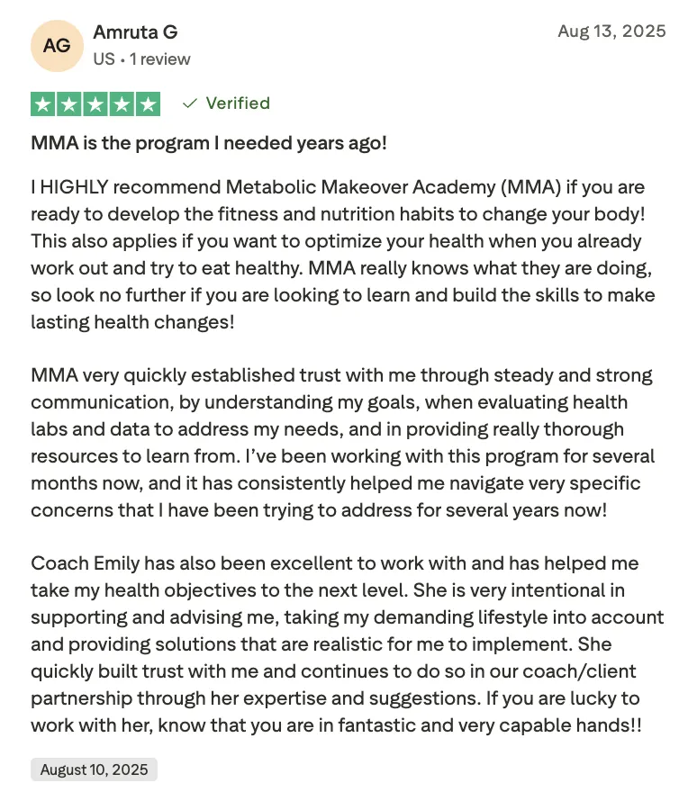 Verified client Google review screenshot