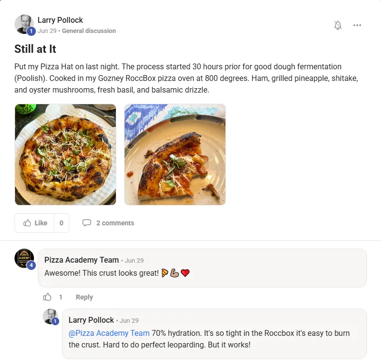a student post in the community