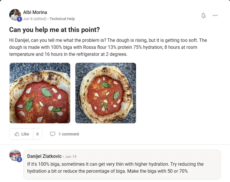 a student post in the community