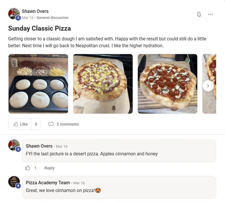 a student post in the community