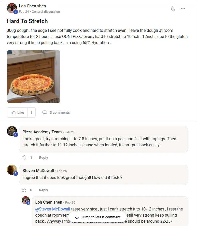 a student post in the community