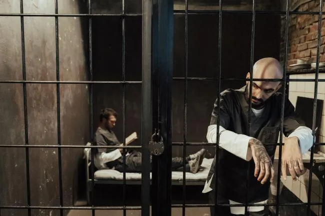 Man in jail cell illustrating Krav Maga LKN’s focus on the legal side of self-defense, not just technique.