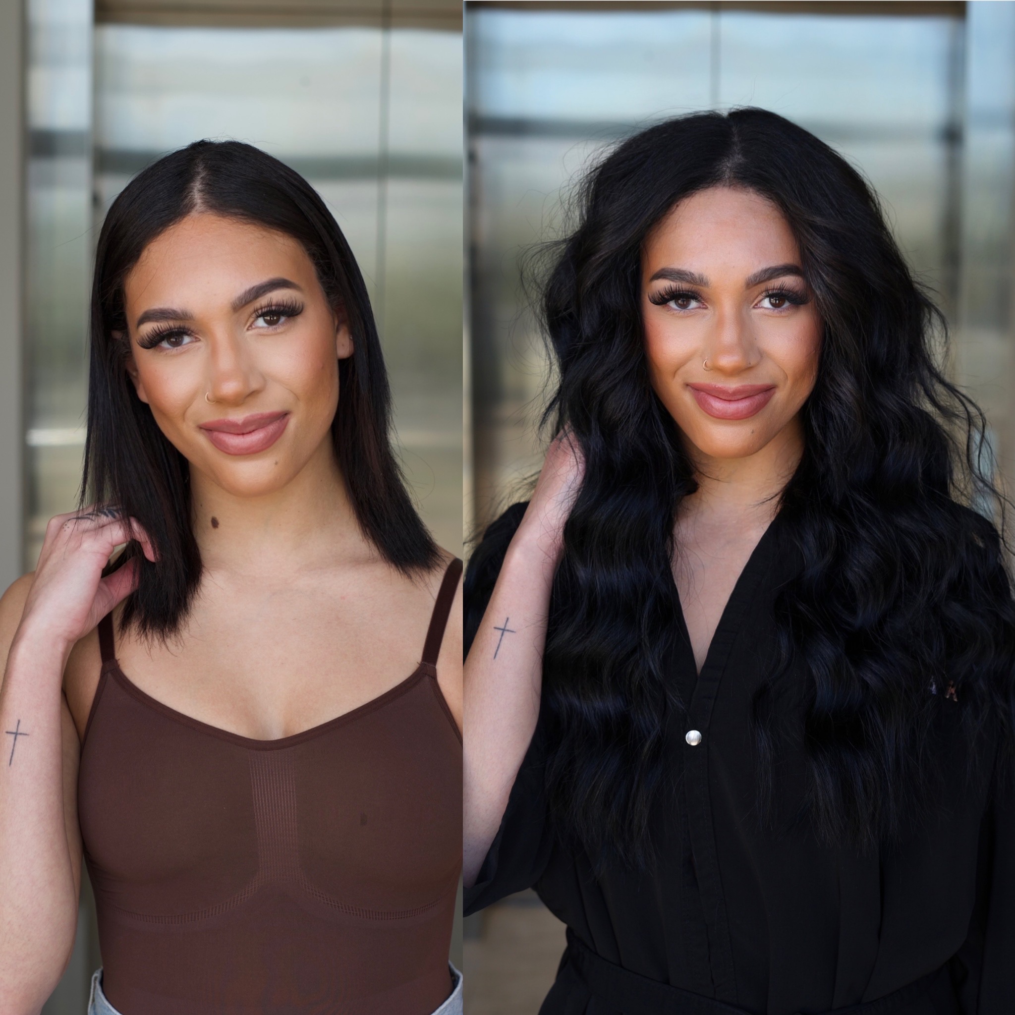 NBR hair extensions transformation Houston