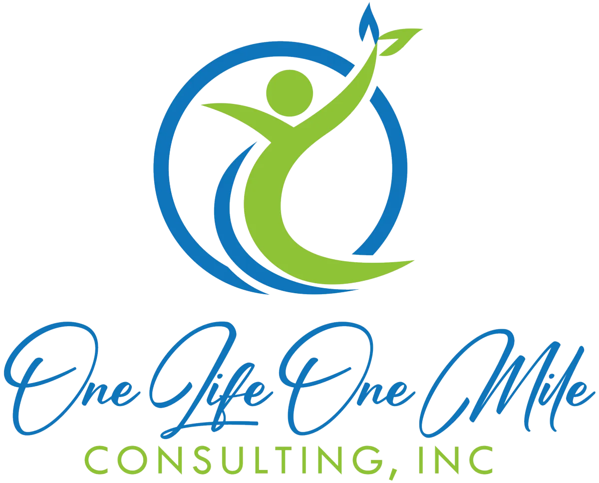 One Life One Mile Consulting logo for mobile preventive health screenings and corporate driver wellness programs.
