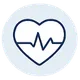 Heart and ECG icon representing corporate driver wellness programs and occupational health monitoring.