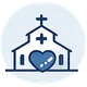 Community wellness icon representing preventive health screenings for community and faith-based organizations.