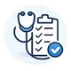 Healthcare professional icon representing clinical delivery of mobile preventive health screening services.