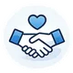 Partnership icon representing collaboration with organizations for community preventive health programs.