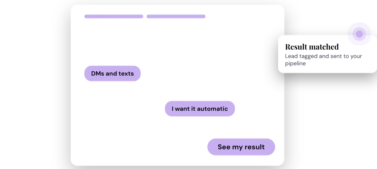 Lead-capture quiz asking how new leads reach you, with the result sent to your pipeline