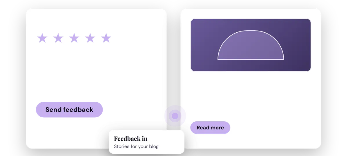 Survey with star rating beside a published blog post