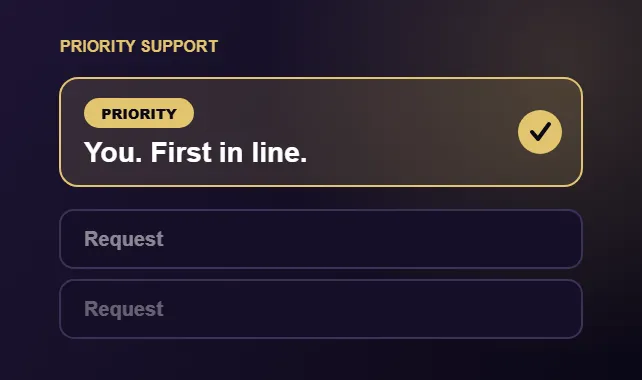 Priority support request moved to the front of the line