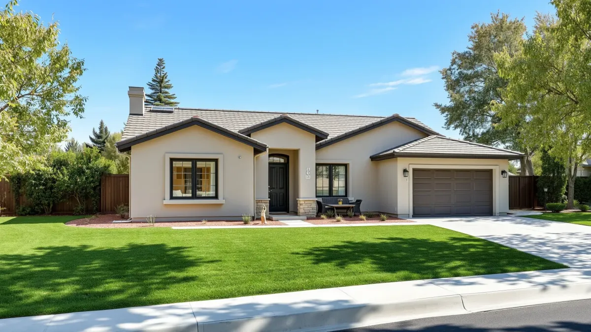 Modern remodeled Mid-City CA home with large windows, sleek exterior, drought-tolerant landscaping, and contemporary design.