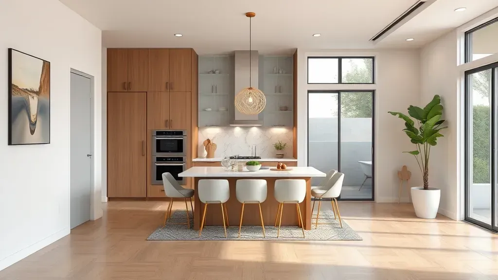 Remodeling in Westside, CA showcasing a modern kitchen with sleek cabinets and stylish appliances.