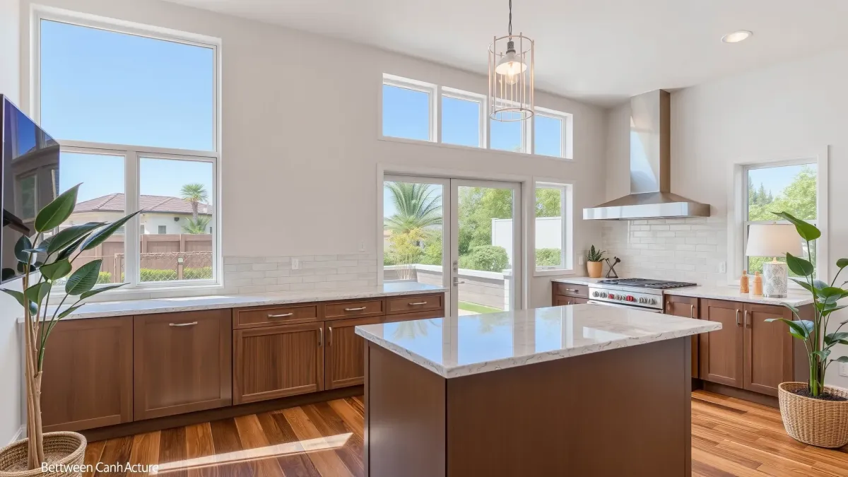 Recently renovated Dana Point home with ocean-view living room, modern furniture, hardwood floors, and coastal outdoor patio.