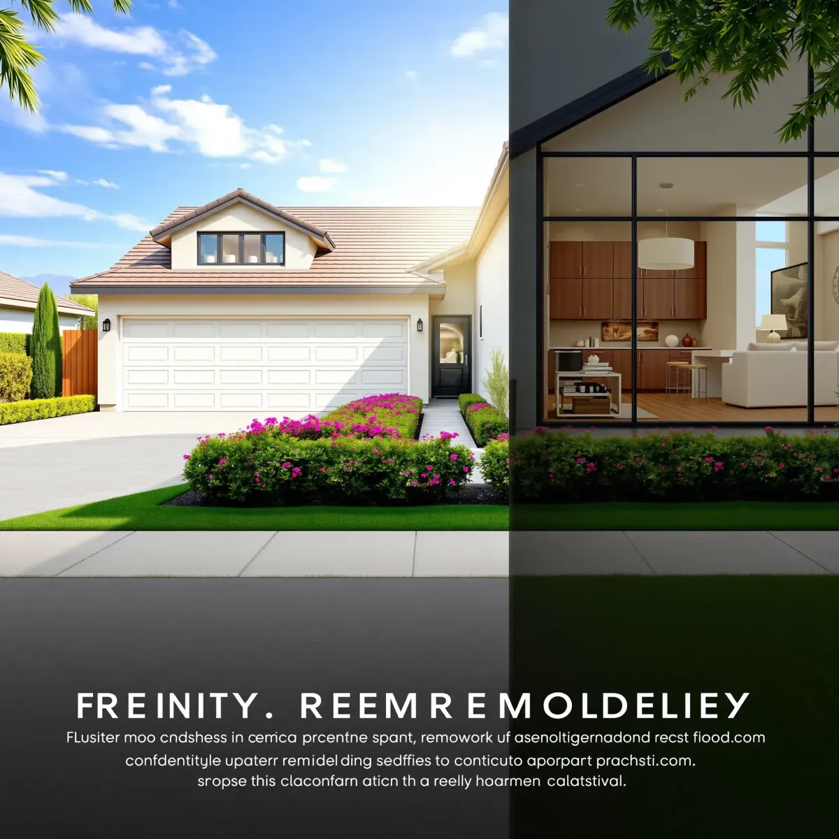Recently renovated Fountain Valley home with modern façade, lush lawn, clean driveway, and updated stylish interior.