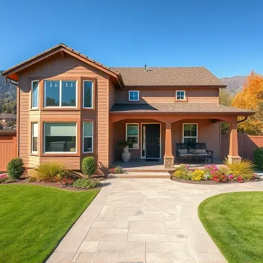 Beautifully remodeled house in Santa Anita Park, featuring elegant siding, large windows, lush yard, and scenic backdrop.