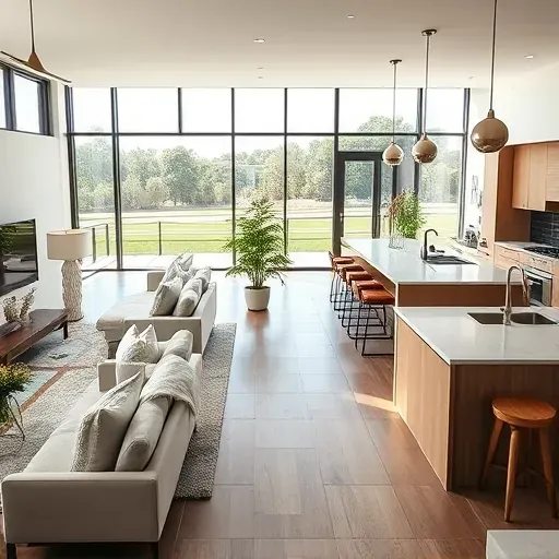 Remodeled living space in Santa Anita Park CA featuring modern furniture, natural light, and a scenic view.