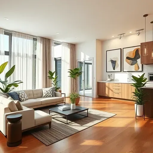 Renovated living space in Windsor Village with modern furnishings, natural light, and chic decor showcasing luxury design.