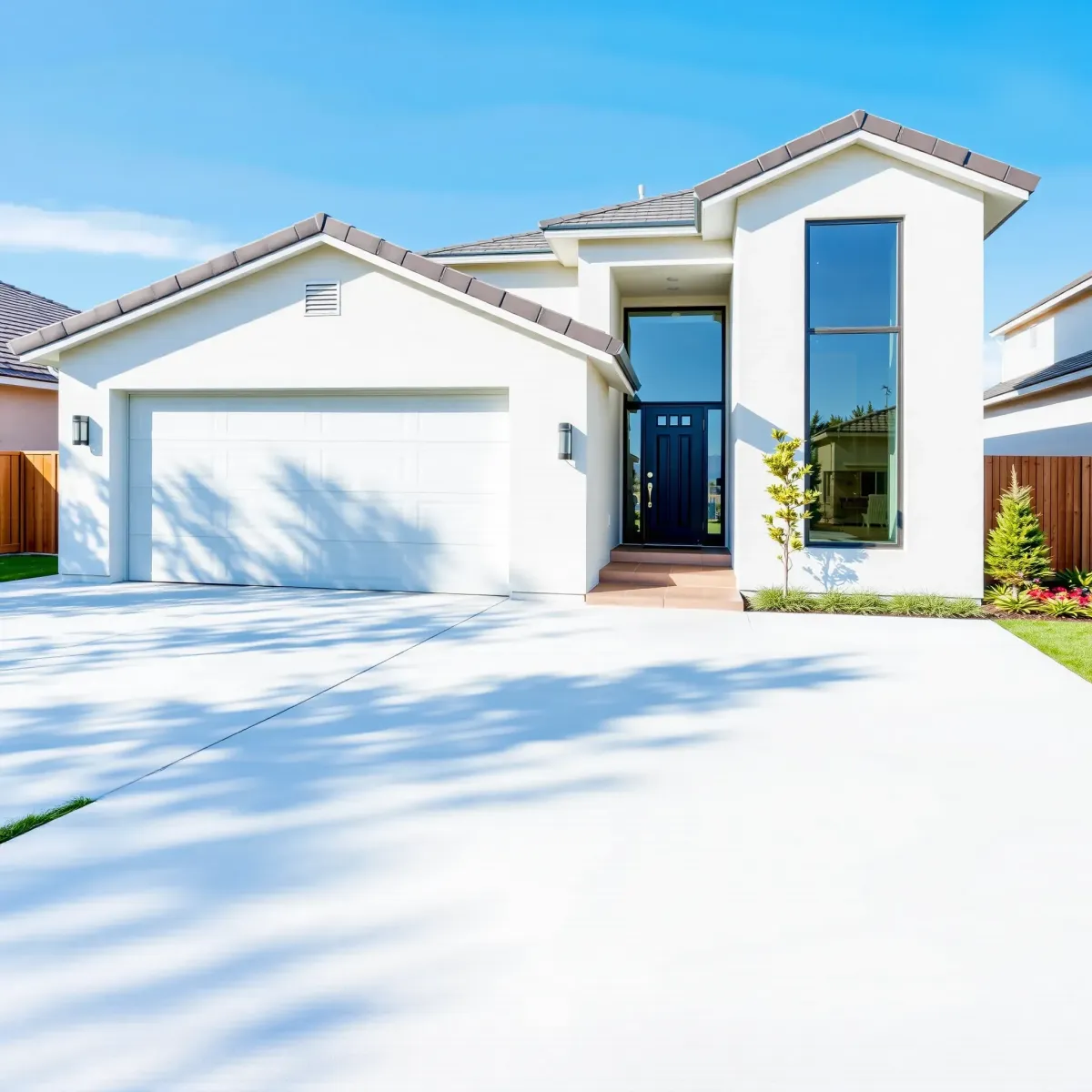 Remodeled Portola Springs home with modern design, large windows, drought-tolerant landscaping, and stylish front porch.