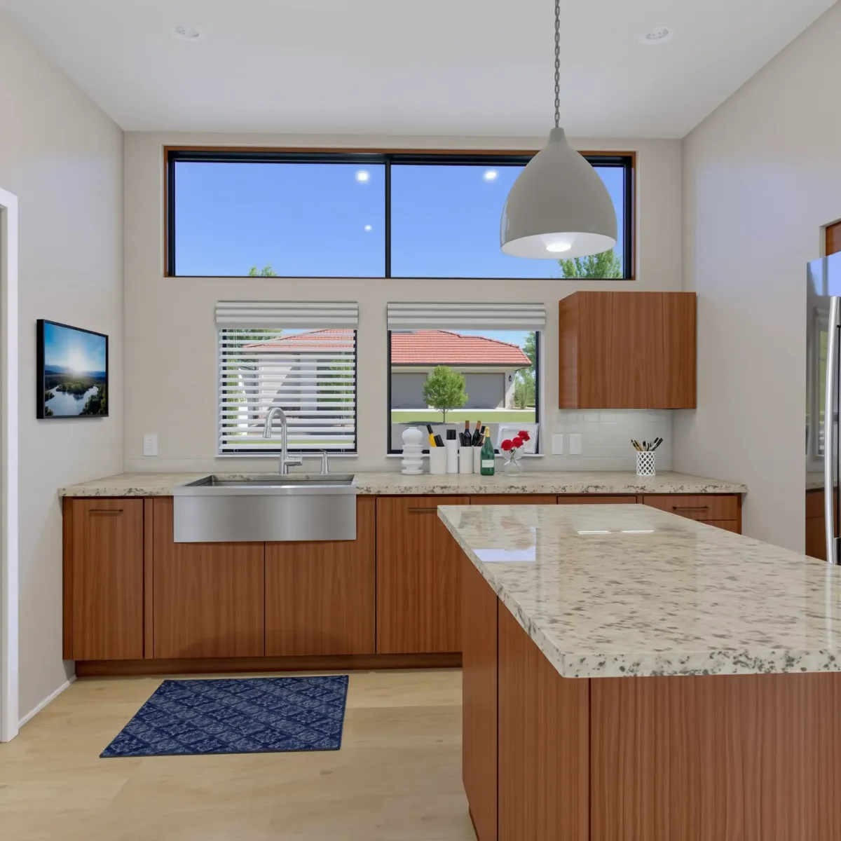 Home Remodeling in Riverview East, CA showing a modern kitchen with updated appliances and stylish cabinetry.